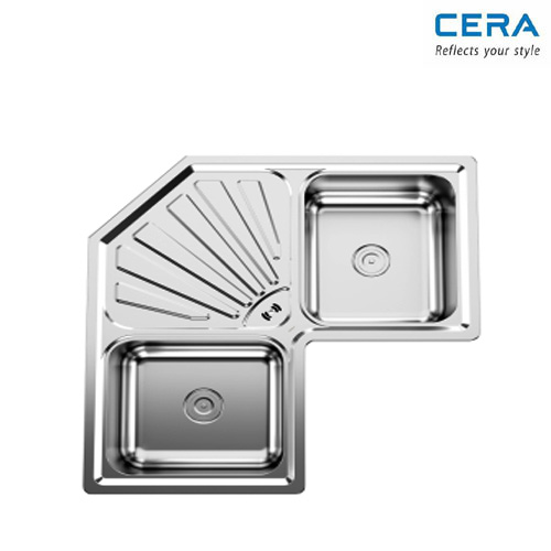 Satin Finish - Double Bowl Sink with Drain Board B4724503