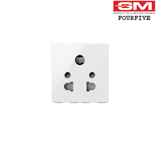6A 2M 2/3 Pin Universal Socket AA2135 (GLOSSY WHITE)