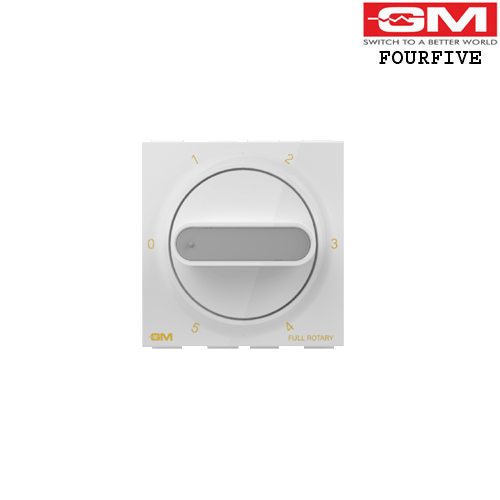 2M Electronic Type 5 Step Fan Regulator Full Rotary AA2042 ( GLOSSY WHITE)