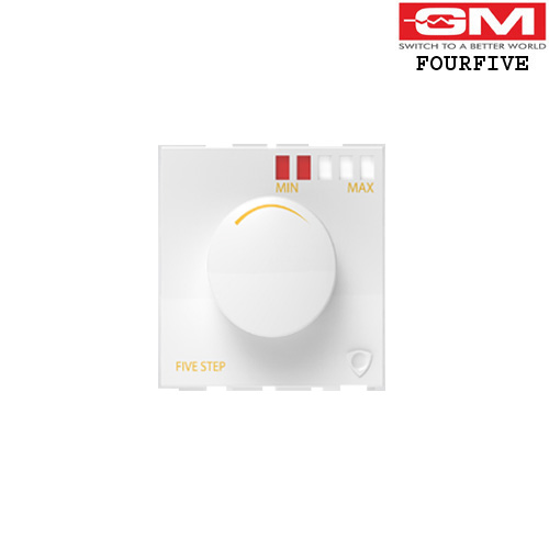 2M Electronic Type 5 Step  Fan Regulator AA2040 (GLOSSY WHITE)