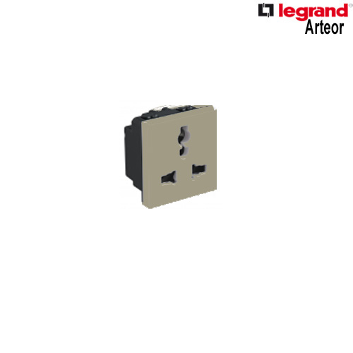 2M 6A 2/3 Pin Universal Socket (Champagne)