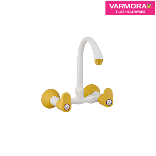 Sink mixer with swivel spout with wall flanges P130311